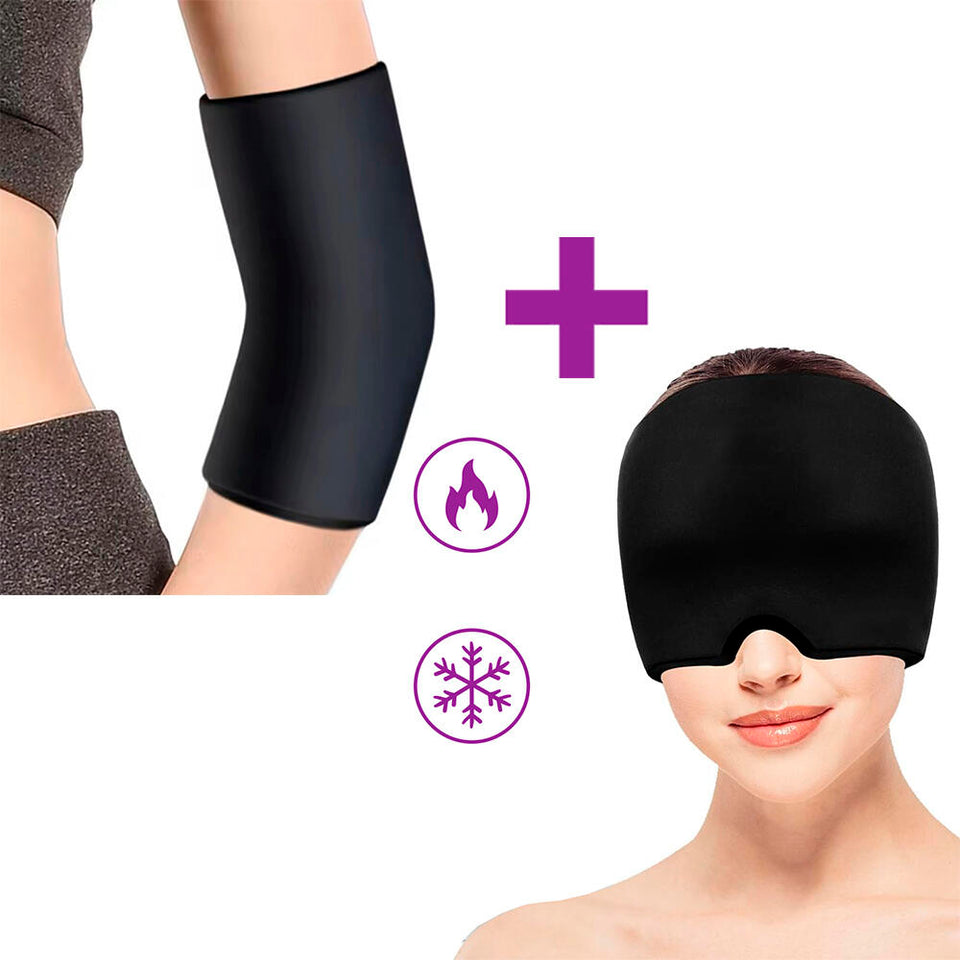 Pack antidolor (Gorro y Almohadilla de gel para rodillas y cotos en el tratamiento de dolor)