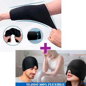 Pack antidolor (Gorro y Almohadilla de gel para rodillas y cotos en el tratamiento de dolor)